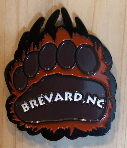 Magnet - Metal - Bear Paw with Brevard, NC