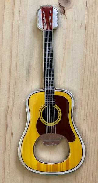 Magnet - Metal Bottle Opener - Guitar with our White Squirrel & Brevard, NC on back