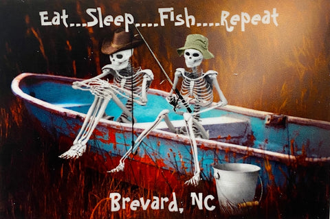 Decal/Sticker - Eat, Sleep, Fish, Repeat - Mini Rectangle - Waterproof
