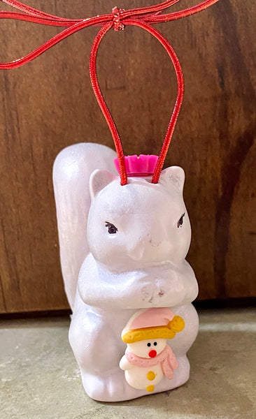 Ornament - Decorated White Squirrel Salt Ornament...Miscellaneous Embellishments