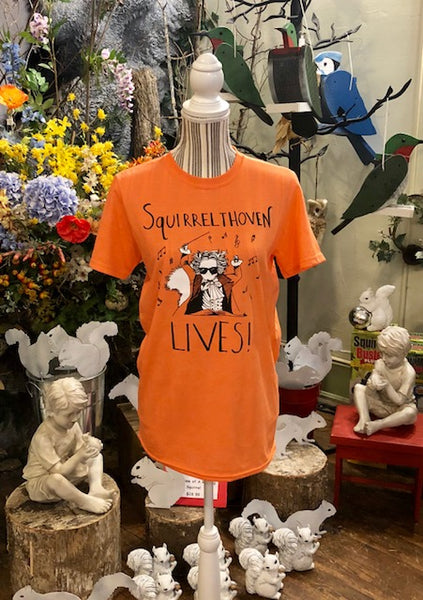 T-Shirt - For Adults - Crew Neck, Short Sleeve with the Words "Squirrelthoven Lives!"