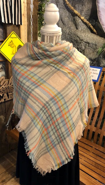 Clothing Accessory -Blanket Scarf - Oversized - Multi Color Plaids