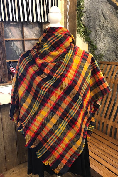 Clothing Accessory -Blanket Scarf - Oversized - Multi Color Plaids