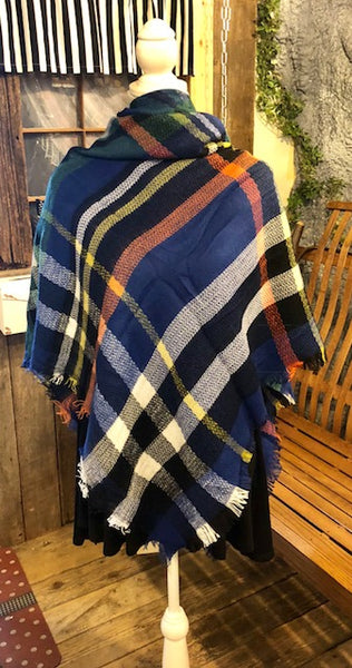 Clothing Accessory -Blanket Scarf - Oversized - Multi Color Plaids