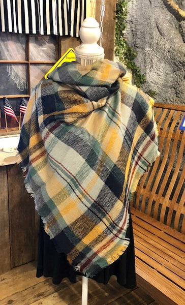 Clothing Accessory -Blanket Scarf - Oversized - Multi Color Plaids