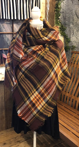 Clothing Accessory -Blanket Scarf - Oversized - Multi Color Plaids