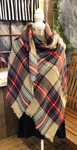 Clothing Accessory -Blanket Scarf - Oversized - Multi Color Plaids