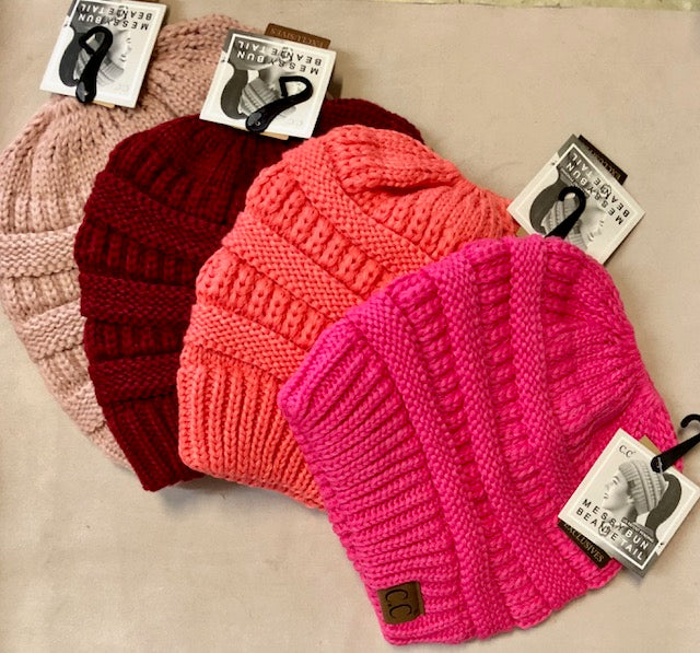 Beanie by "CC" - Ponytail/Messy Bun