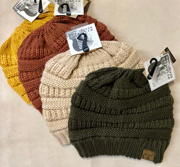 Beanie by "CC" - Ponytail/Messy Bun