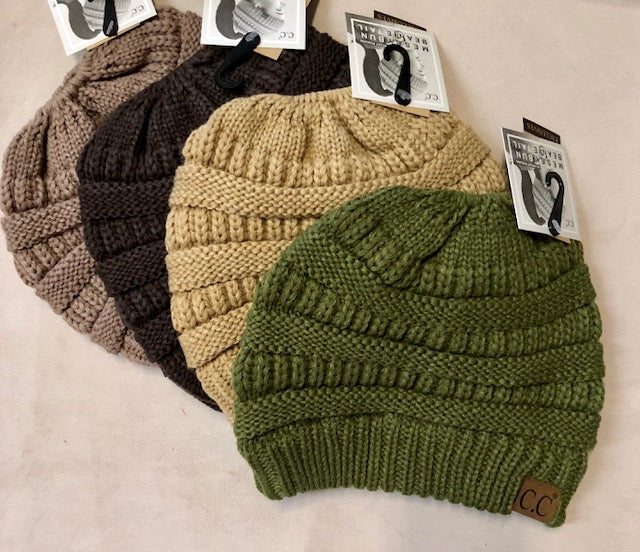 Beanie by "CC" - Ponytail/Messy Bun