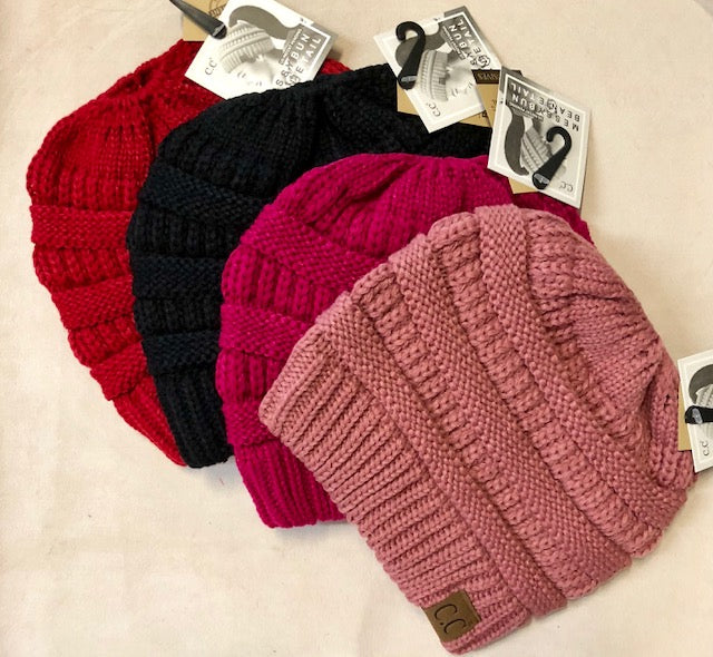 Beanie by "CC" - Ponytail/Messy Bun