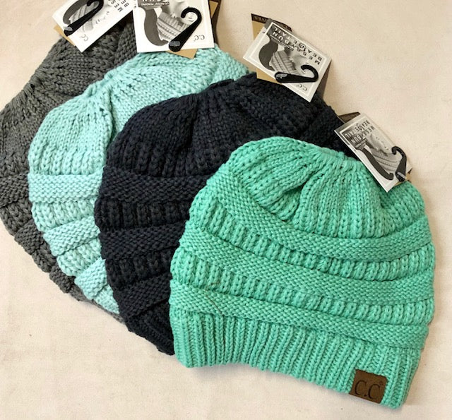 Beanie by "CC" - Ponytail/Messy Bun