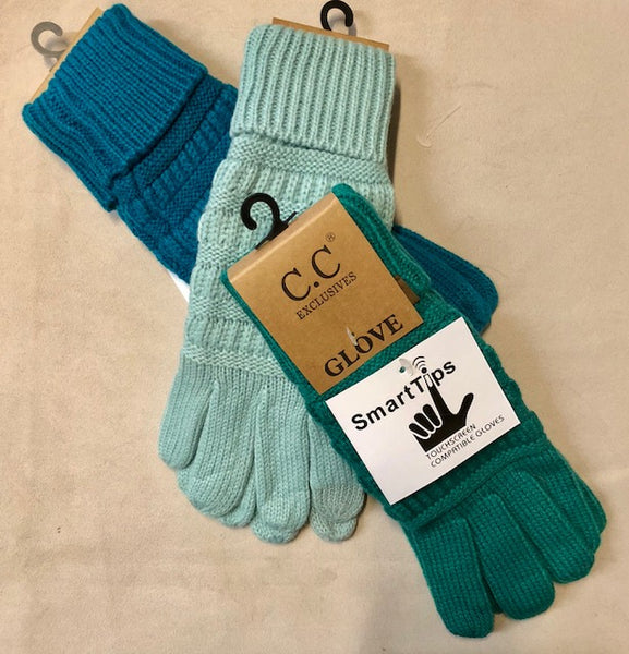 Clothing Accessories - Cable Knit Texting Gloves to Match "CC" Beanies