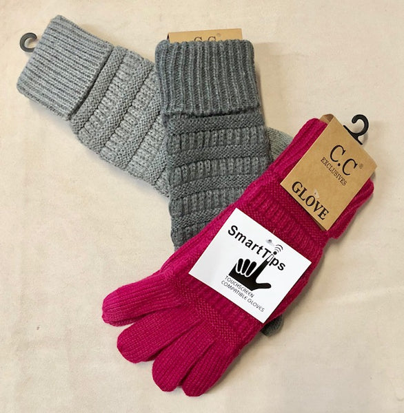 Clothing Accessories - Cable Knit Texting Gloves to Match "CC" Beanies