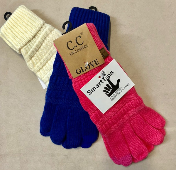 Clothing Accessories - Cable Knit Texting Gloves to Match "CC" Beanies