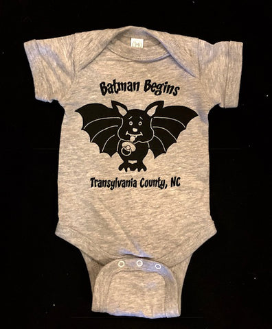 T-Shirt - Baby Onesie - Batman Begins in Heathered Gray