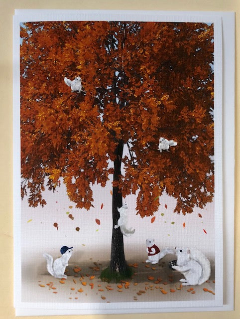 Notecards - White Squirrels in a Variety of Sports Activities by Christine Pentecost