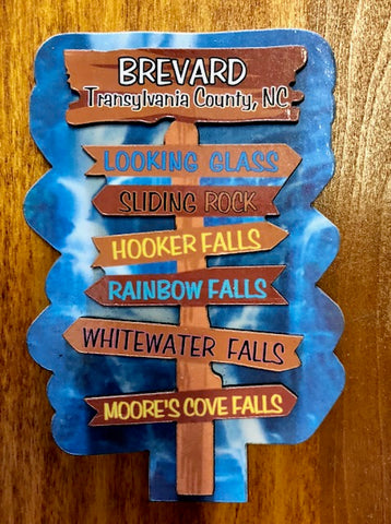 Magnet - Wooden 3D - Signpost with Brevard Icons