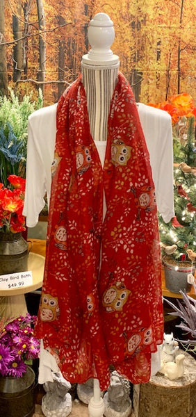 Clothing Accessory - Viscose Long Scarves with Owl Designs