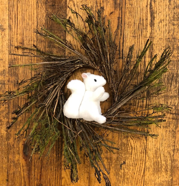 Wreath - White Squirrel Christmas Wreath