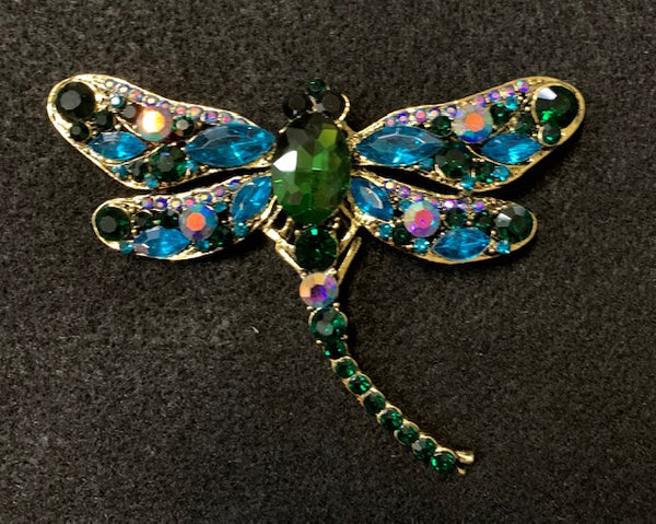 Jewelry - Colorful Crystal Dragonfly Brooches