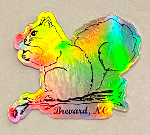 Decal/Sticker - Holographic White Squirrel - 2" H Die-Cut - Waterproof
