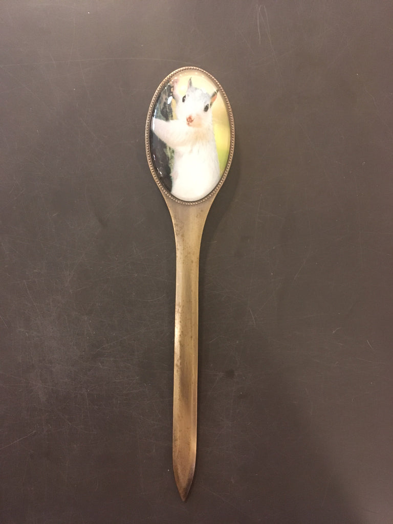 Brass - White squirrel letter opener - classic