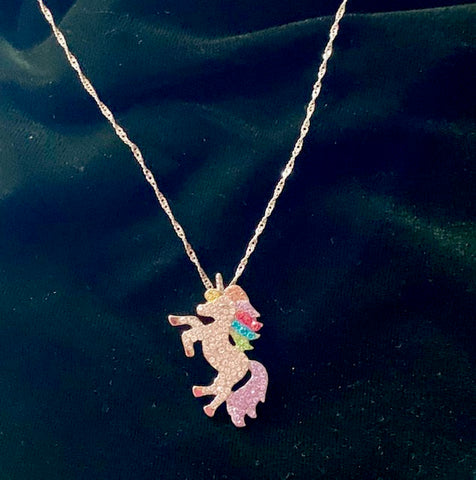 Jewelry - Unicorn Pendant with Clear & Colored Crystals