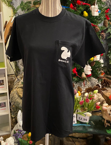 T-Shirt - For Adults - "White Squirrels Matter" Black Short Sleeve Crew Neck