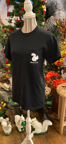 T-Shirt - Adult - White Squirrel Logo - Short Sleeve Crew Neck in Black