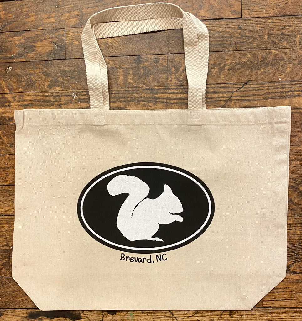 Tote Bag - Canvas Tote Bag with Big White Squirrel