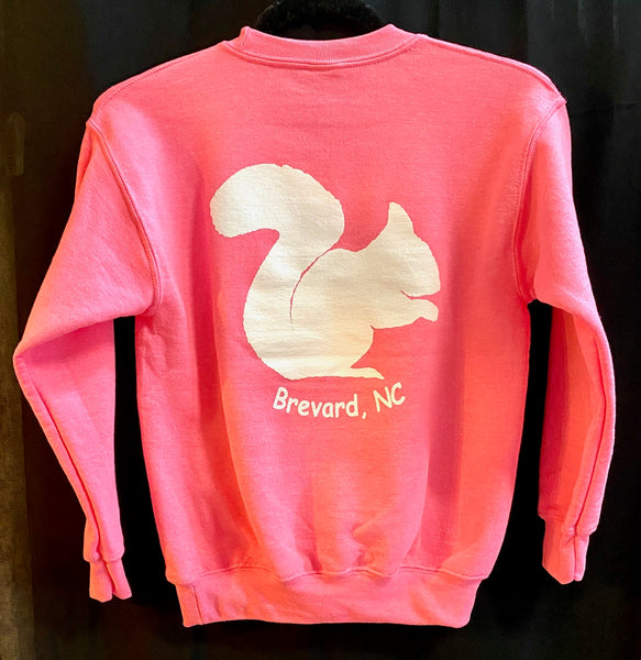 Sweatshirt - For Youth - White Squirrel Gildan Heavy Blend in Bright Pink
