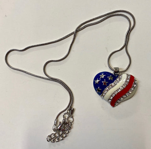 Jewelry - Patriotic Heart Necklace -