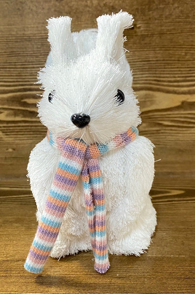 Ornament - Sisal - White Squirrel with Scarf
