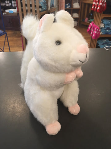 Stuffed Animal - Large Plush White Squirrel with Pink Nose