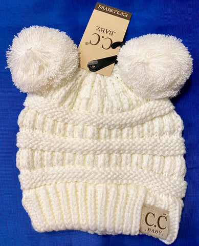 Beanie by "CC" with Double Pom Pom for Babies