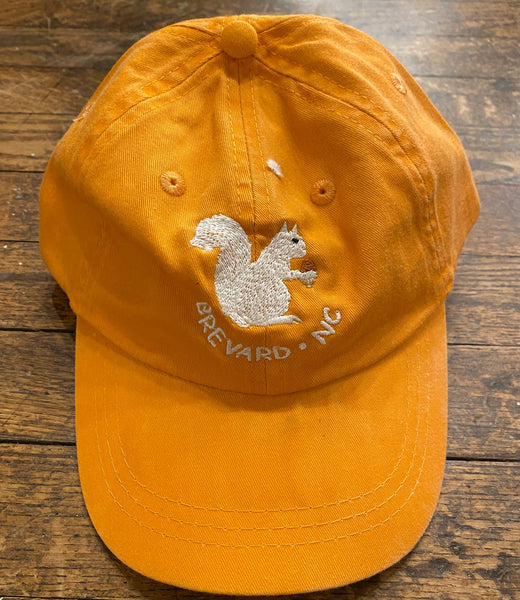 Baseball Cap - Pigment-Dyed for Youth with Embroidered White Squirrel and Brevard, NC