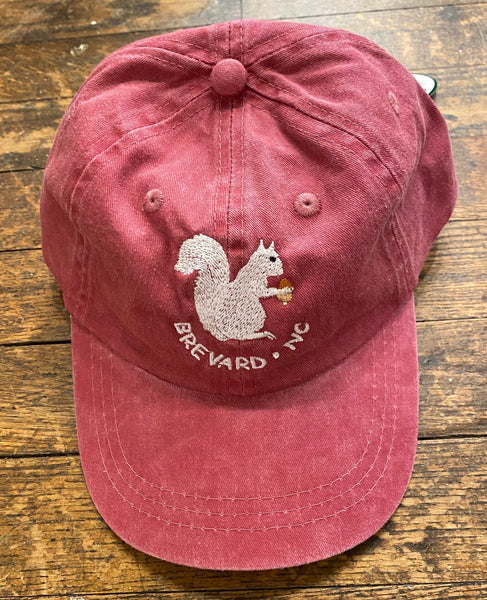 Baseball Cap/Hat - Youth - Embroidered White Squirrel with Brevard, NC