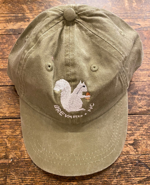 Baseball Cap/Hat - Youth - Embroidered White Squirrel with Brevard, NC
