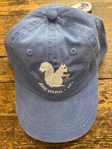 Baseball Cap - Pigment-Dyed for Youth with Embroidered White Squirrel and Brevard, NC