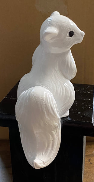 Home Decor - White Squirrel Shelf Sitter - Made by a Local Potter