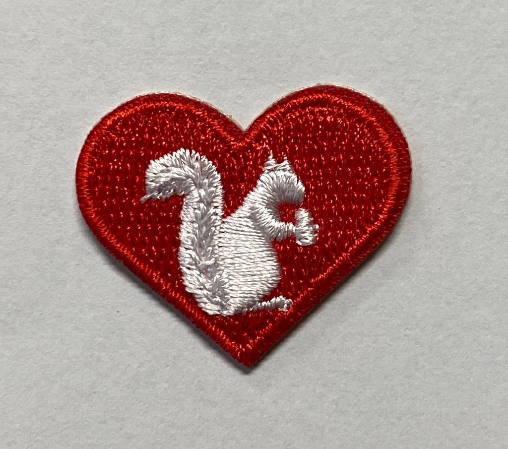 Embroidered Heart Patch - 1-1/4 Embroidered Heart with White Squirrel –  White Squirrel Shoppe