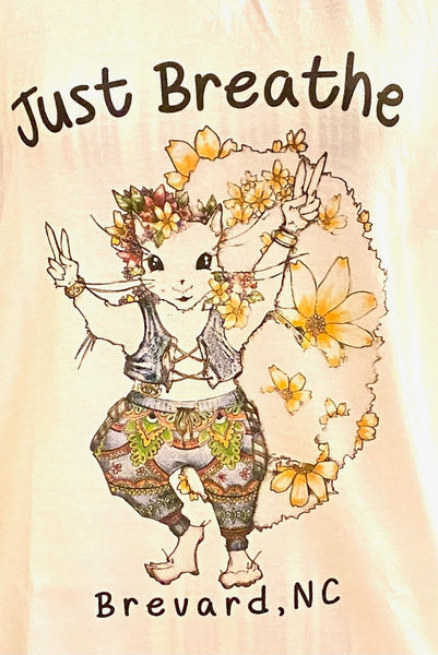 T-Shirt - Ladies - Just Breathe Hippie - Short Sleeve V-Neck