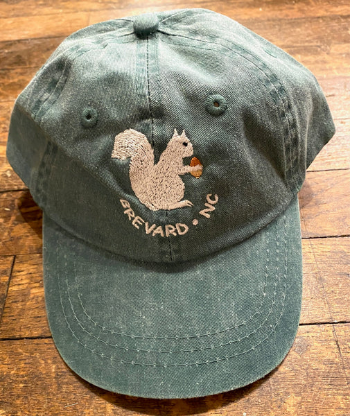 Baseball Cap/Hat - Youth - Embroidered White Squirrel with Brevard, NC