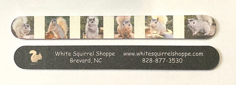 Nail File with White Squirrel Design