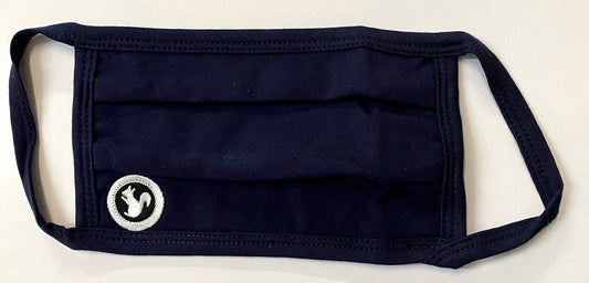Mask - Face Mask - Pleated With White Squirrel Embroidered Design