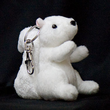 Key Chain/Clip - Stuffed White Squirrel