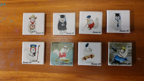 Magnet - Tile - White Squirrel Sports & Hobby Enthusiasts