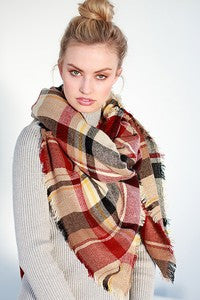 Clothing Accessory -Blanket Scarf - Oversized - Multi Color Plaids