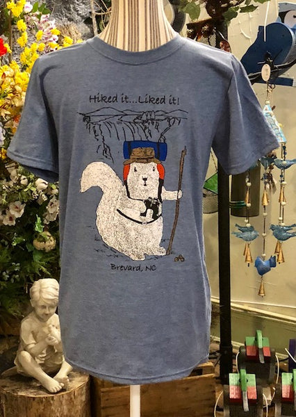 T-Shirt - For Adults and Youth -  White squirrel Hiker - Hiked it.  Liked it.